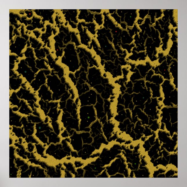 Cracked Space Lava - Gold Poster (Front)