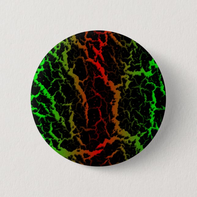 Cracked Space Lava - Green/Red 2 Inch Round Button (Front)