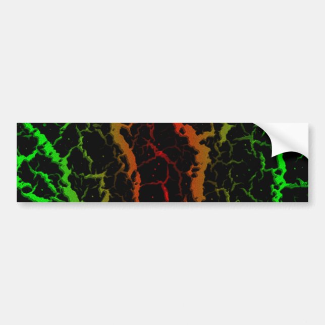 Cracked Space Lava - Green/Red Bumper Sticker (Front)