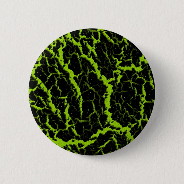 Cracked Space Lava - Lime 2 Inch Round Button (Front)