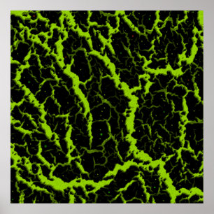 Cracked Space Lava - Lime Poster