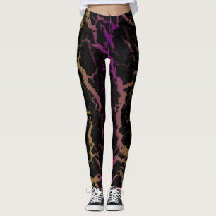 Cracked Space Lava - Lime/Purple Leggings
