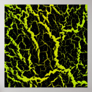 Cracked Space Lava - Lime/Yellow Poster