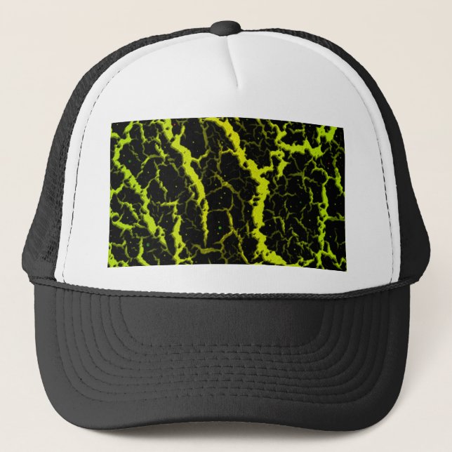 Cracked Space Lava - Lime/Yellow Trucker Hat (Front)