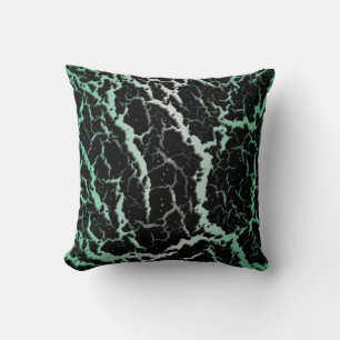 Cracked Space Lava - Mint/White Throw Pillow