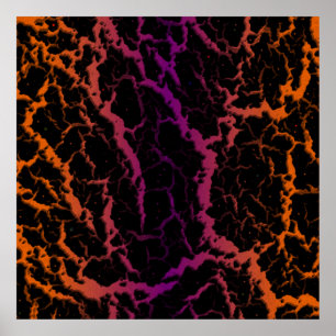 Cracked Space Lava - Orange/Purple Poster
