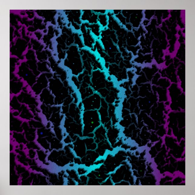 Cracked Space Lava - Purple/Cyan Poster (Front)