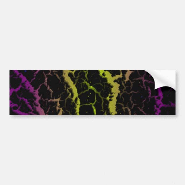 Cracked Space Lava - Purple/Lime Bumper Sticker (Front)