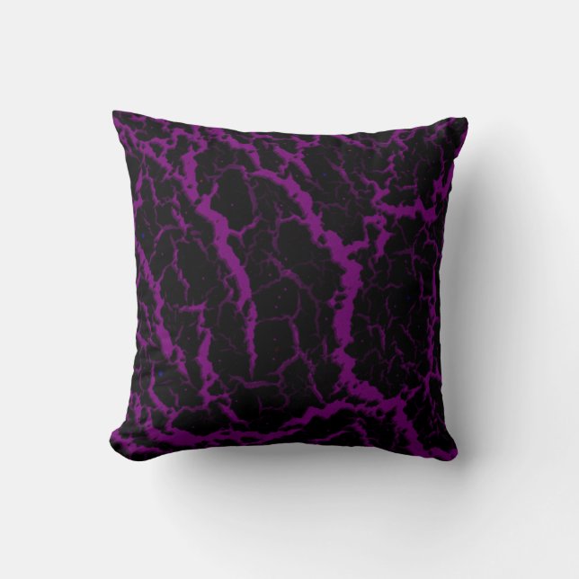 Cracked Space Lava - Purple Throw Pillow (Front)