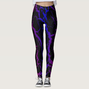 Cracked Space Lava - Red/Blue Leggings