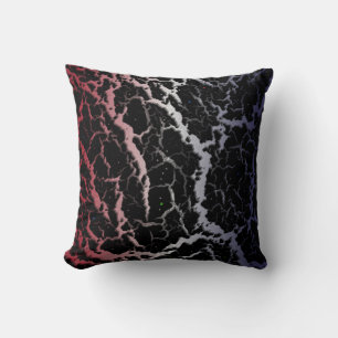 Cracked Space Lava - Red/White/Blue Throw Pillow