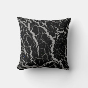 Cracked Space Lava - Silver Throw Pillow