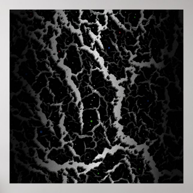 Cracked Space Lava - White/Black Poster (Front)
