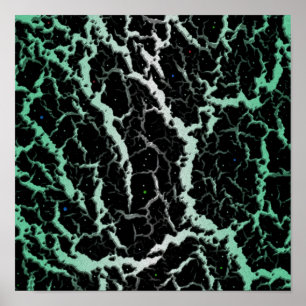 Cracked Space Lava - White/Mint Poster
