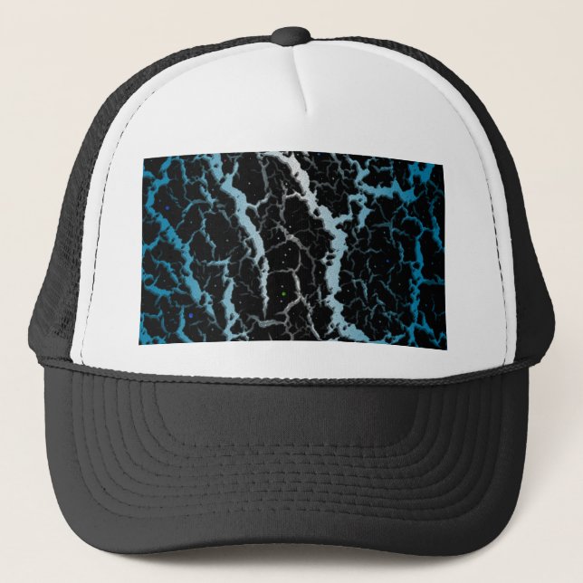 Cracked Space Lava - White/Sky Blue Trucker Hat (Front)