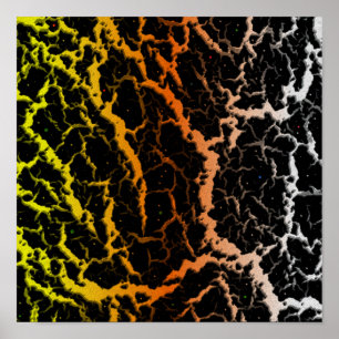 Cracked Space Lava - Yellow/Orange/White Poster