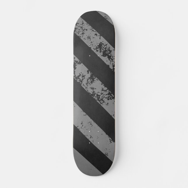 Cracked Stripes Black / Grey Skateboard (Front)