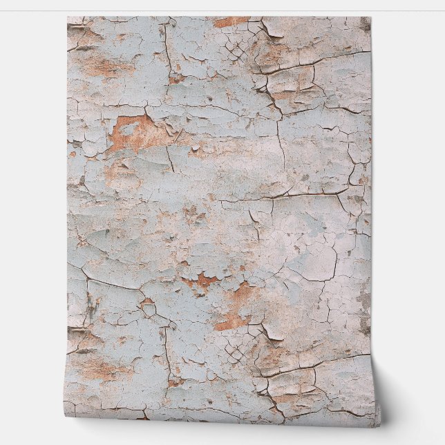 Cracked Textured Painted Stucco Wall  (Unrolling)