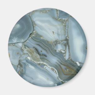 Cracked Turquoise Grey Green Blue Marble Texture Magnet