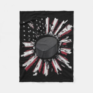 Cracked Wall Hockey Puck Power Burst Cool Sport Ar Fleece Blanket