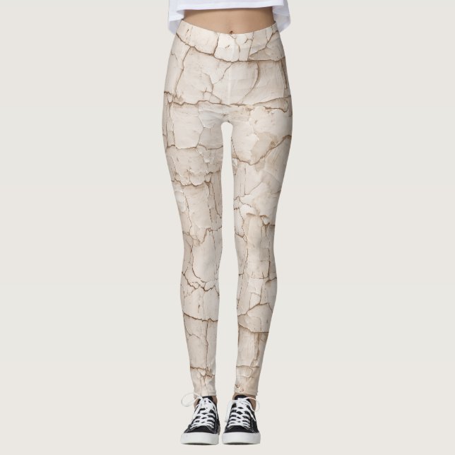 Cracked,  Weathered Marble Leggings (Front)