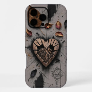 Cracked Wooden Heart Dark Boho Phone Case