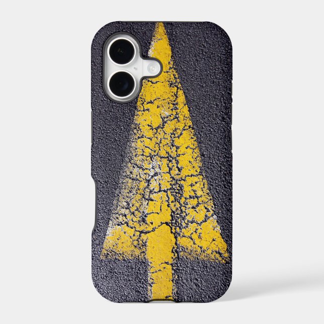 Cracked yellow arrow on a road (Back)