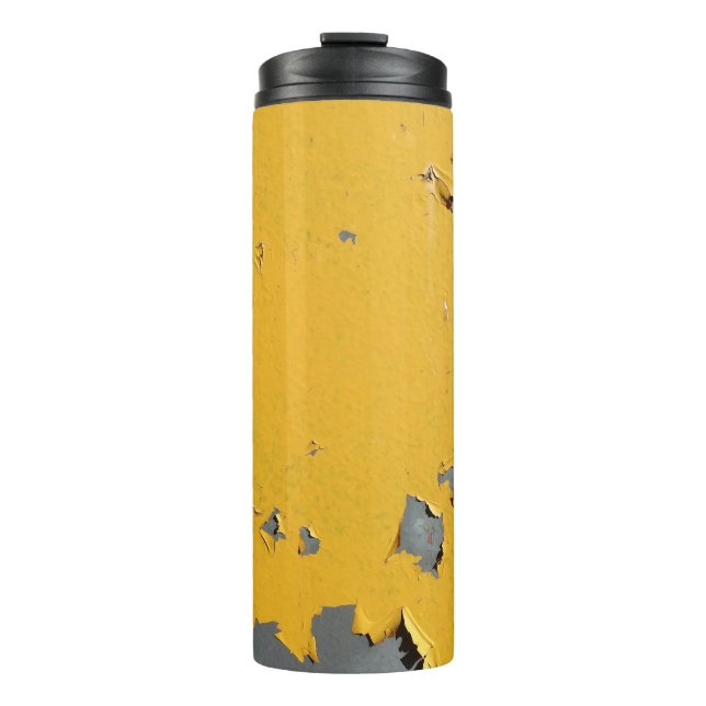 Cracked yellow metal: dirty texture. thermal tumbler (Front)