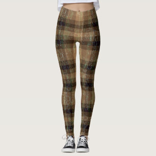 Cracker Plaid Orange et Leggings Brown
