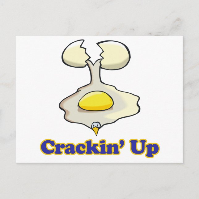 cracking up cracked egg postcard (Front)