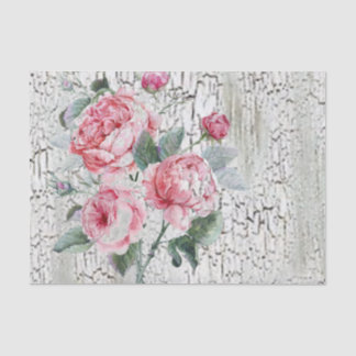Crackle and Vintage Roses Tissue Paper