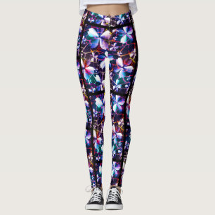 Crackle Flower Pattern Multicolor 1 Leggings