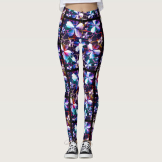 Crackle Flower Pattern Multicolor 1 Leggings