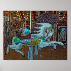 Crackle Merry-Go-Round Horse Poster