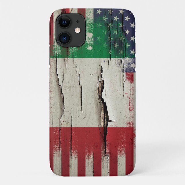 Crackle Paint | Italian American Flag Case-Mate iPhone Case (Back)