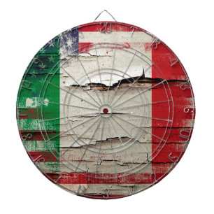 Crackle Paint Italian American Flag Dartboard