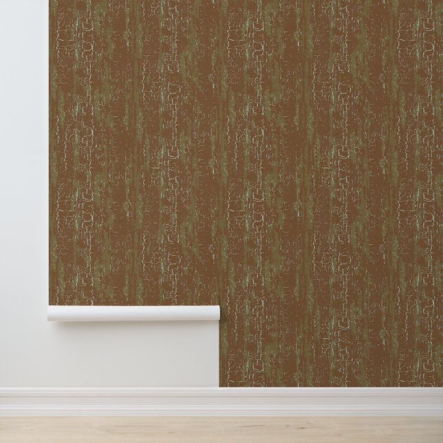 Crackle Texture Orange Rust Burnt Sienna Wallpaper (Application)