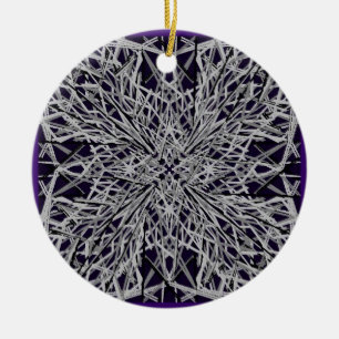 Crackled glass ceramic ornament