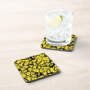 Crackled Yellow Coaster