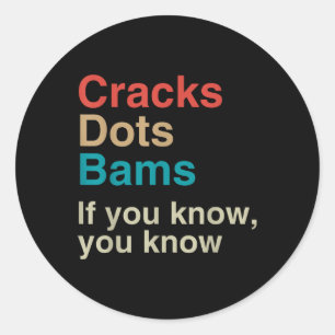 Cracks Dots Bams If You Know, You Know Funny Mahjo Classic Round Sticker