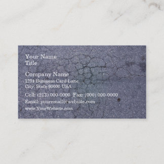 Cracks in asphalt pavement of walkway business card