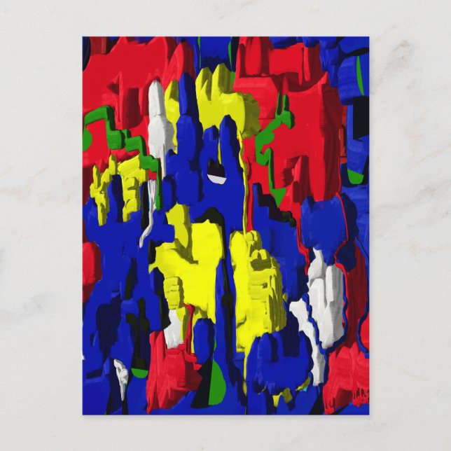 Cracks in blue, abstract postcard (Front)