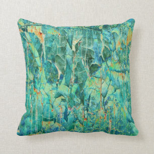 Cracks in Blue Throw Pillow