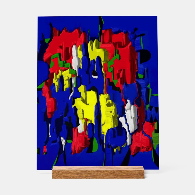 Cracks in the Blue, Abstract Acrylic Sign (Front)