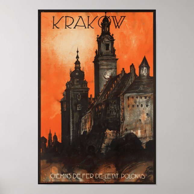 Cracovie Pologne - Poster de voyage polonais Vinta (Devant)
