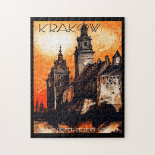Cracovie Pologne Poster de voyage Puzzle