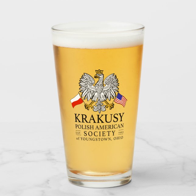 Cracuse Polonaise Société Américaine Verre de bièr (Devant (rempli))