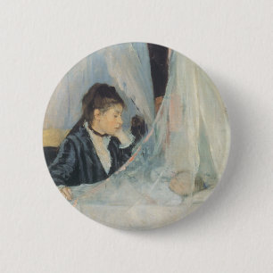Cradle by Berthe Morisot, Vintage Impressionism 2 Inch Round Button