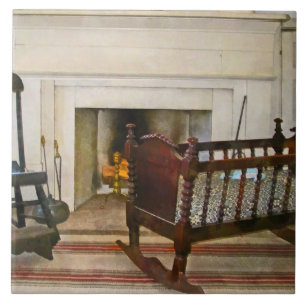 Cradle Near Fireplace Tile
