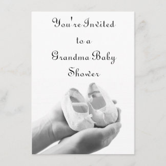 Cradled Baby Shoes Invitation